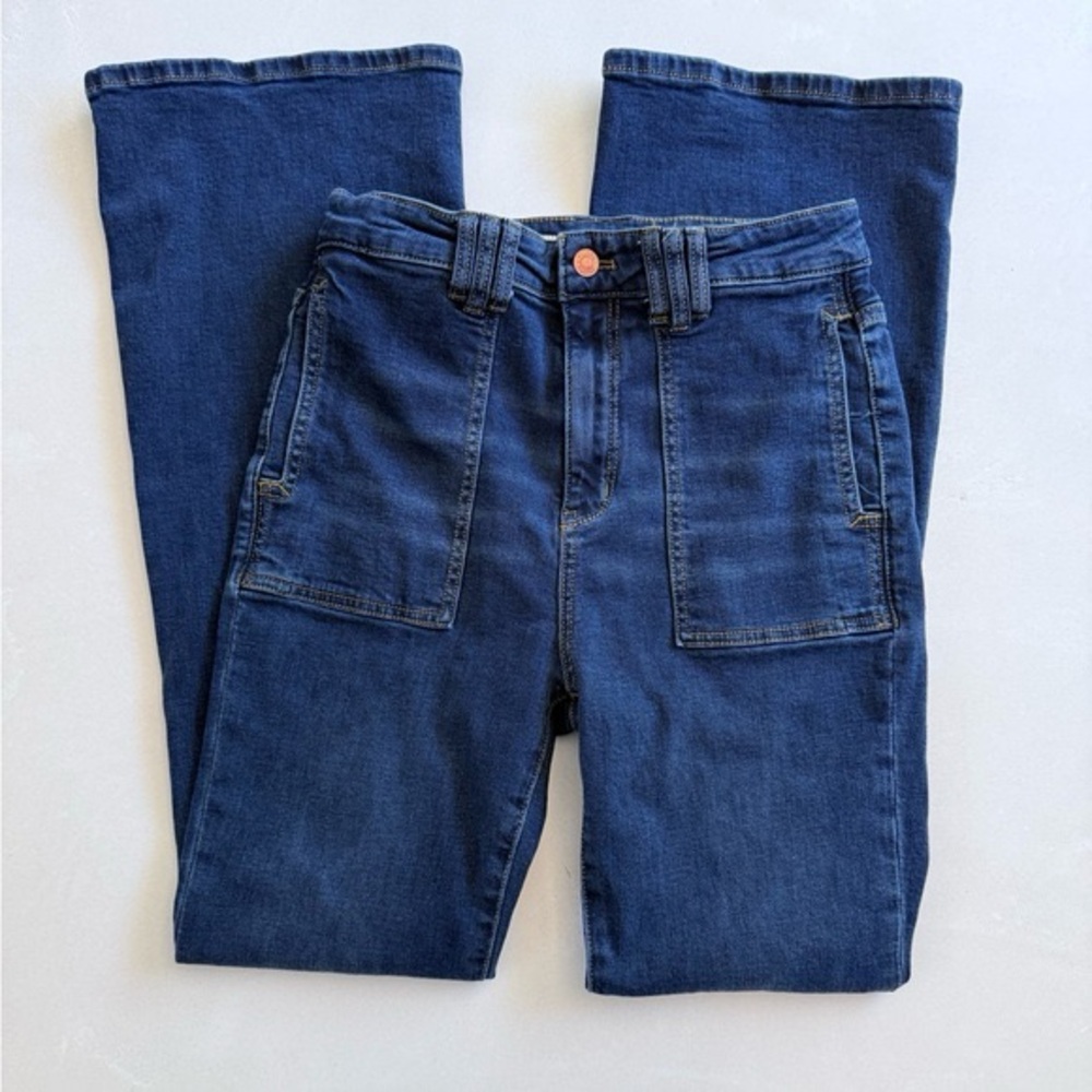 Pilcro The Icon Jeans Sz 28 Anthropologie High Rise Boot Leg Stretch Denim - Picture 1 of 8